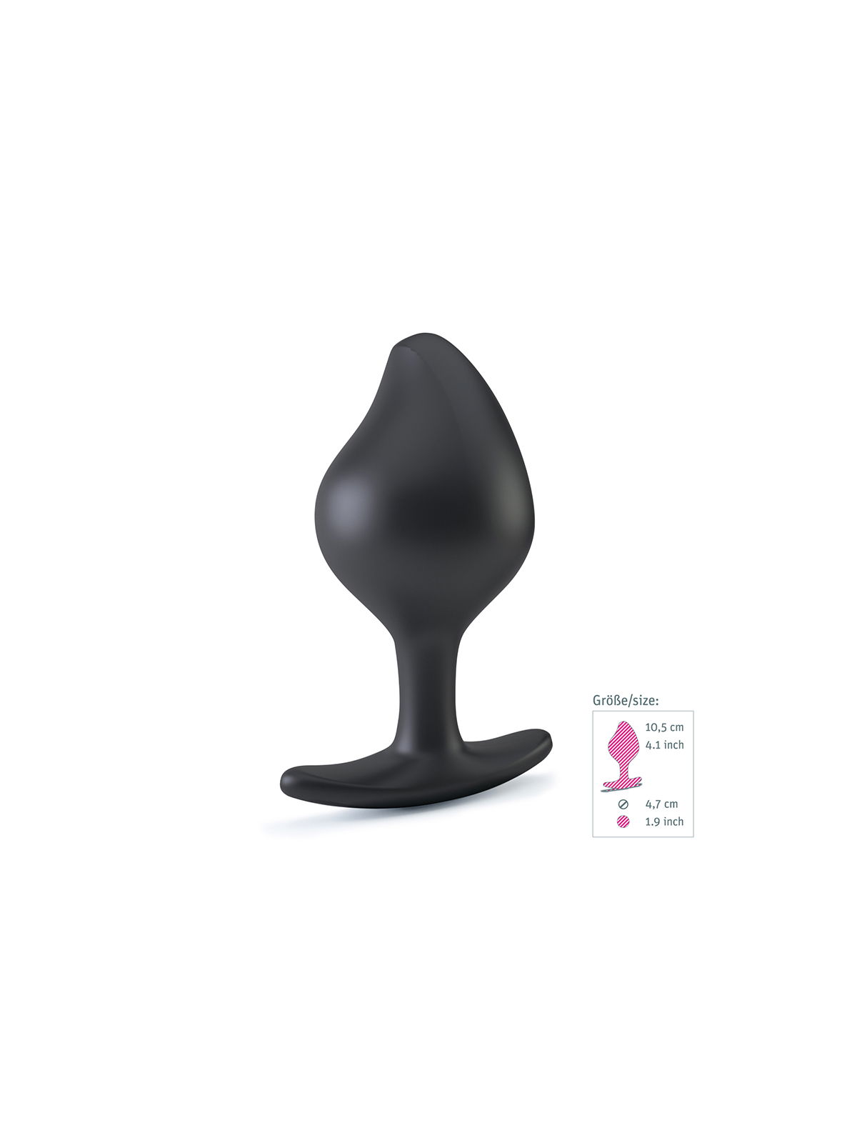 Brunos \  \ Mystim \ Buttplug Rocking Force L 10,5 x 4,7 cm | Black