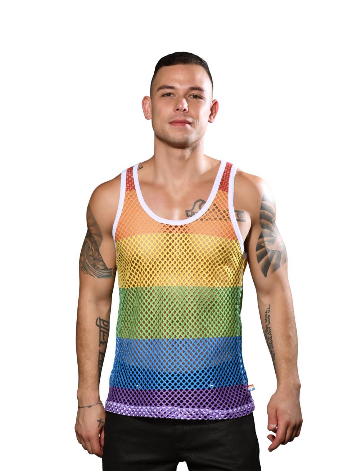 Brunos \ Pride Fashion \ Andrew Christian \ Andrew Christian Pride Mesh Stripe Tank