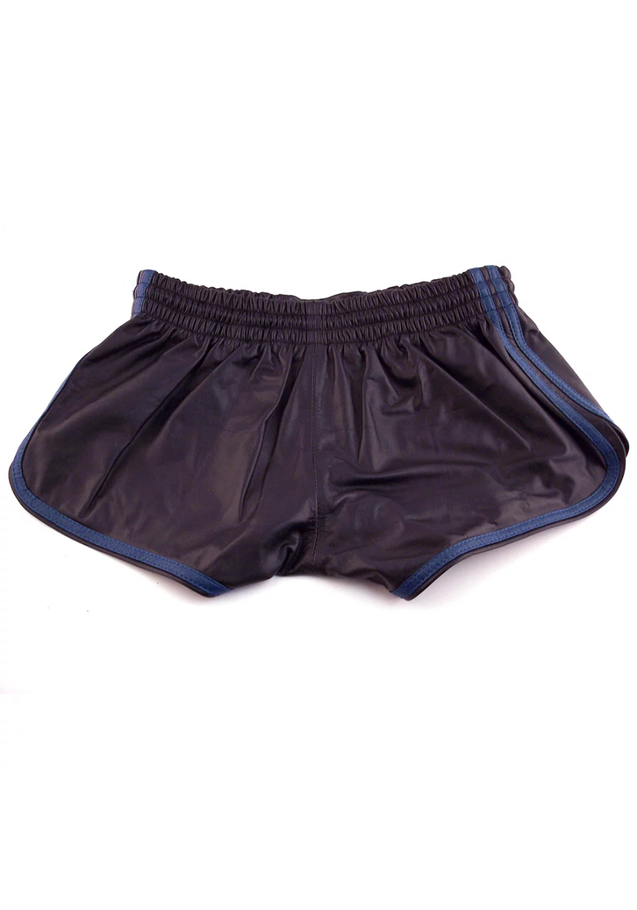 Leder Shorts | Black/Blue