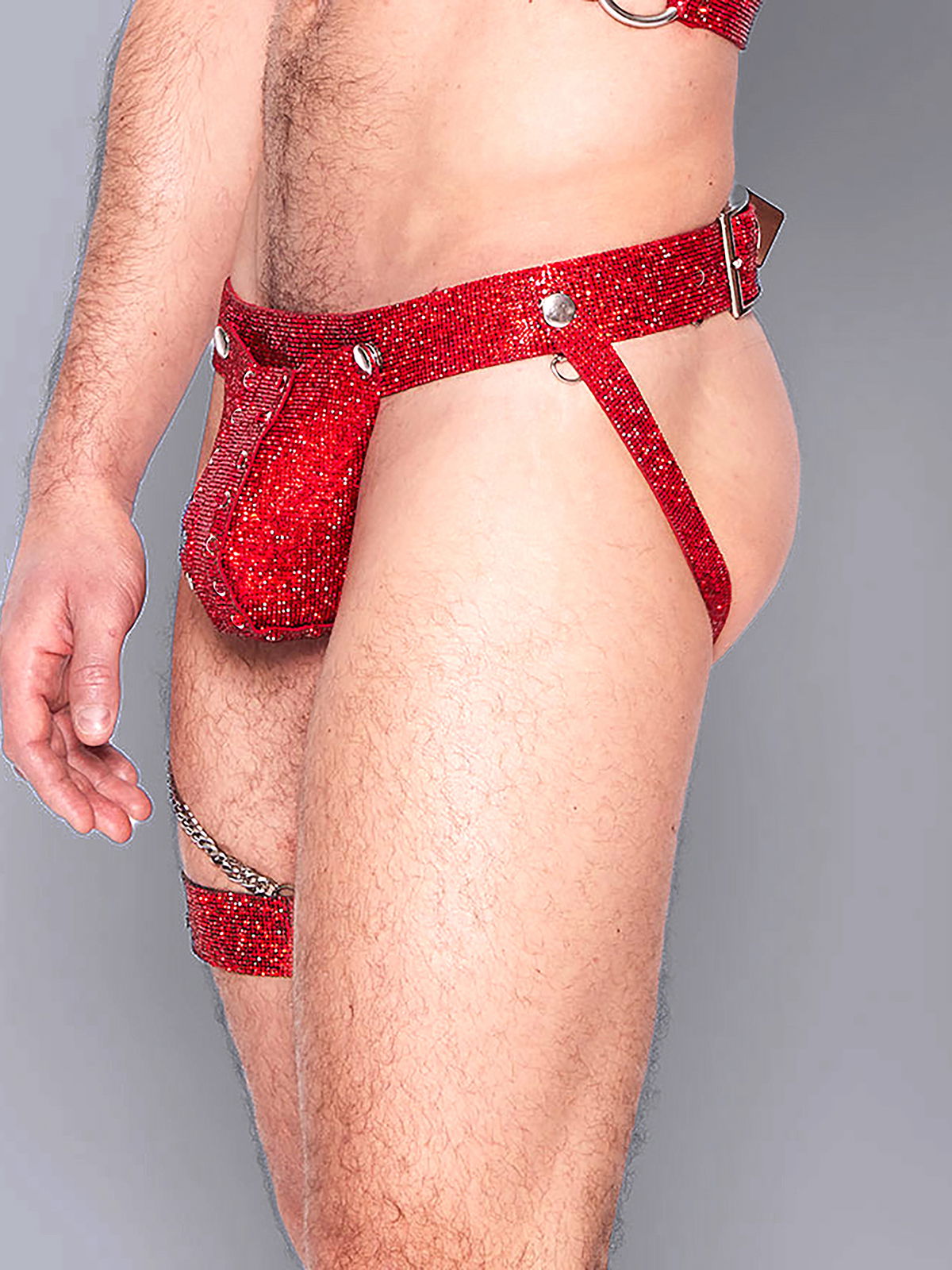 Brunos \  \ Lorand Lajos \ Pan Jockstrap Set Crystal | Red