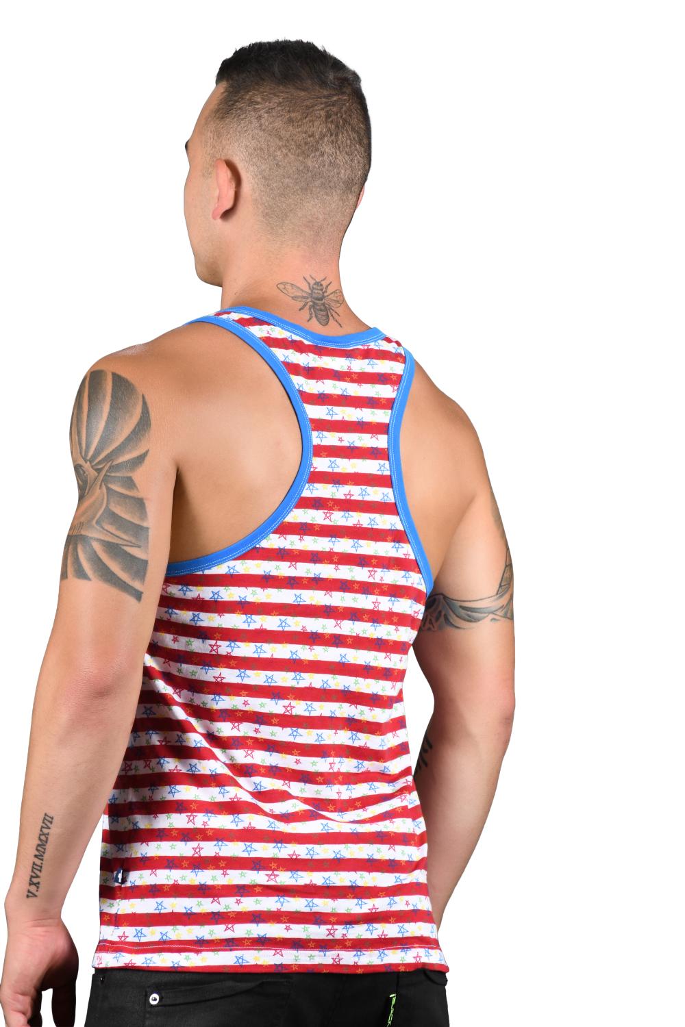 Brunos \ Tank Tops | Crop Tops \ Andrew Christian \ Andrew Christian Stars & Stripes Racer Back Tank