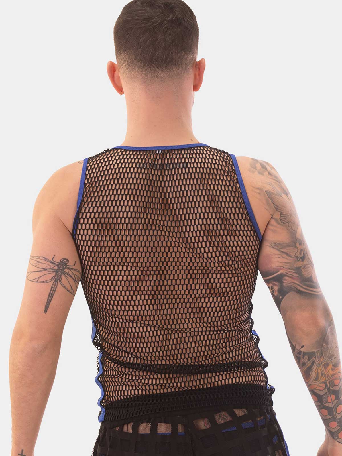 Brunos \ Fashion Sale \ Barcode Berlin \ Tank Mesh Top Touma | Black/Blue