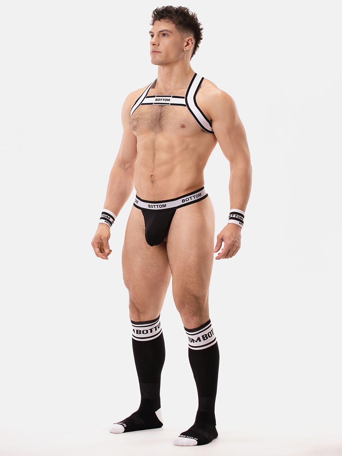 Brunos \ Jocks \ Barcode Berlin \ Suspender Slip BOTTOM | Black/White