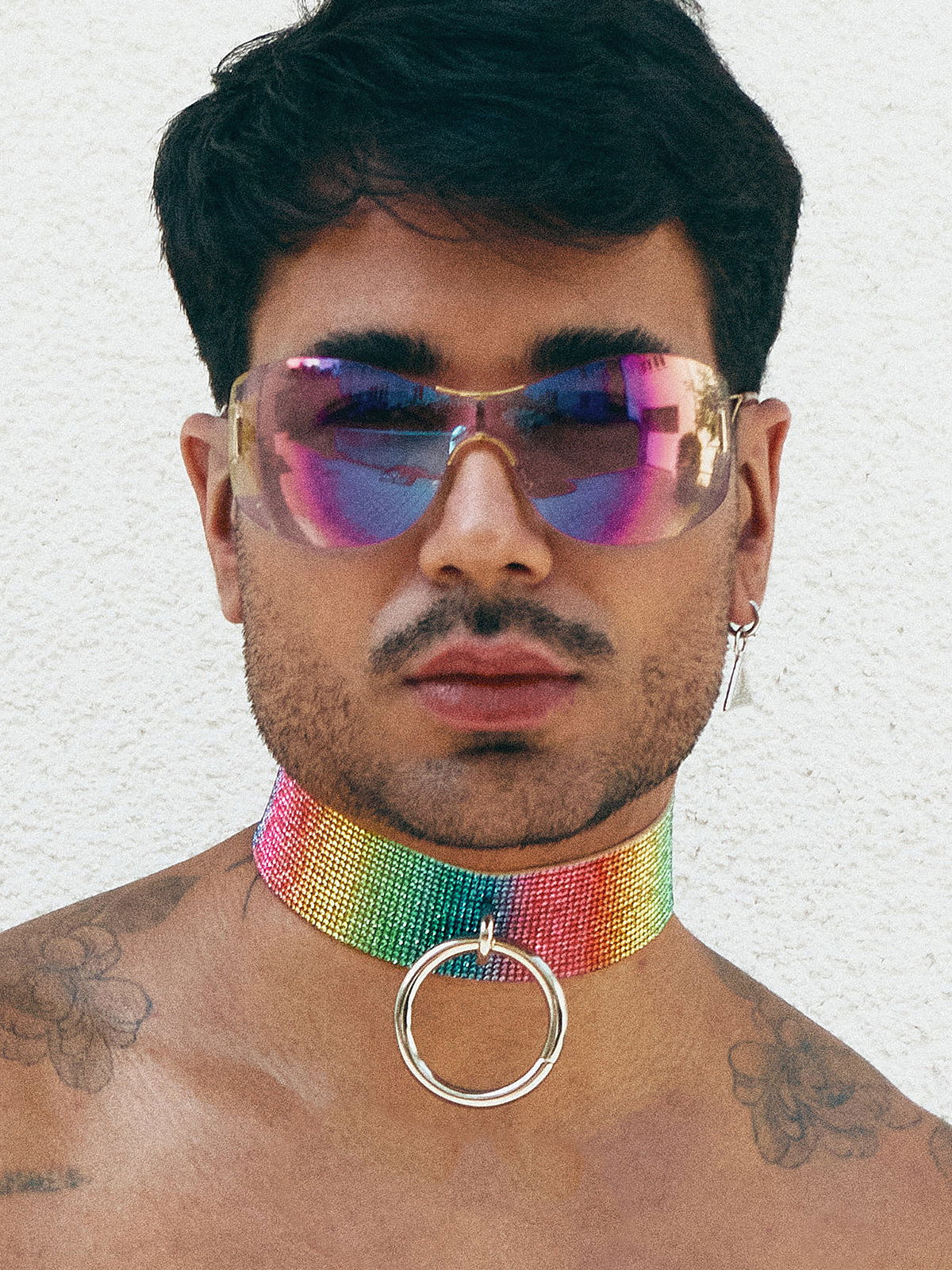 Brunos \ NEU \ Lorand Lajos \ Choker mit Ring Crystal | Rainbow