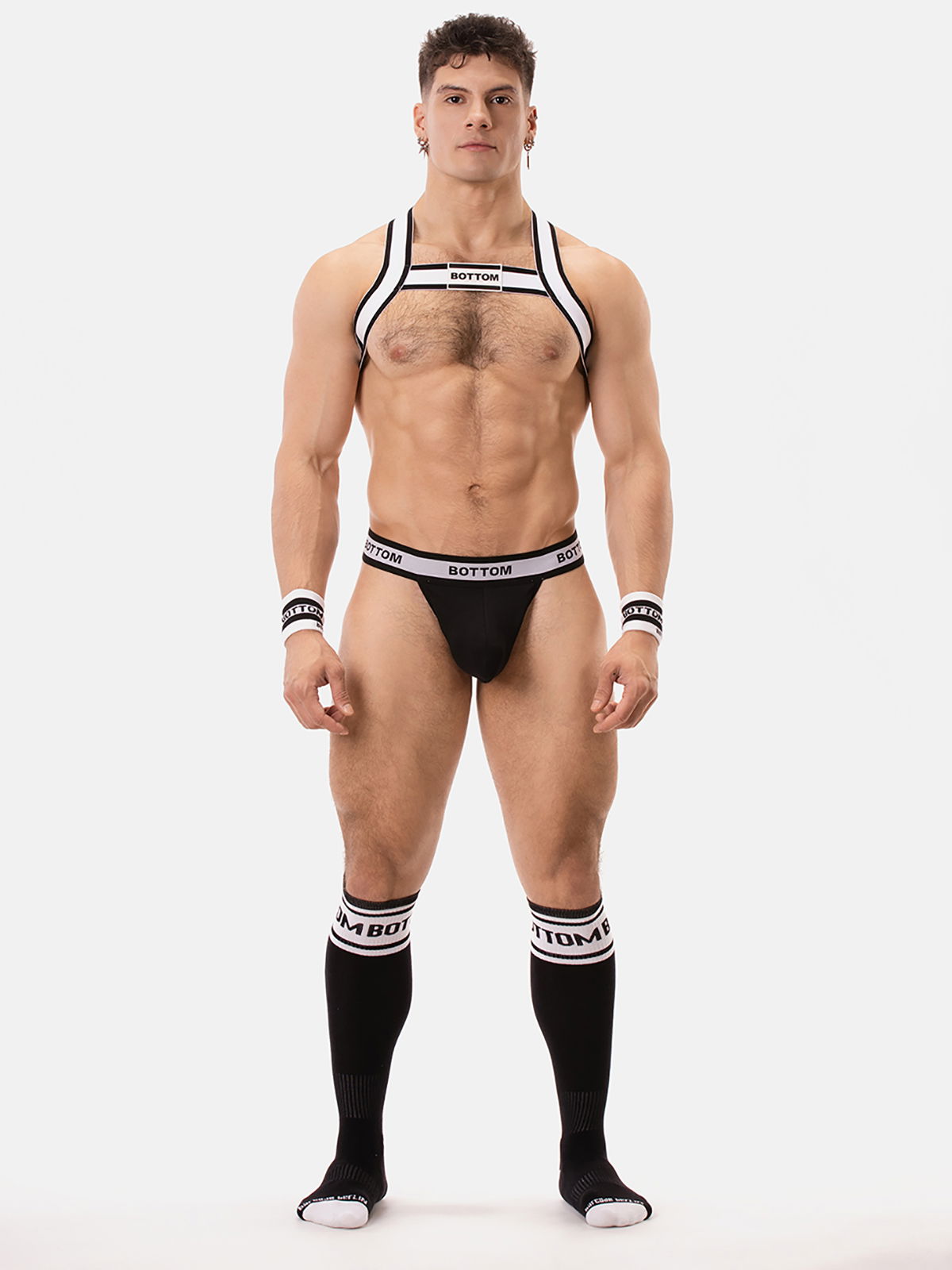 Brunos \ Jocks \ Barcode Berlin \ Suspender Slip BOTTOM | Black/White