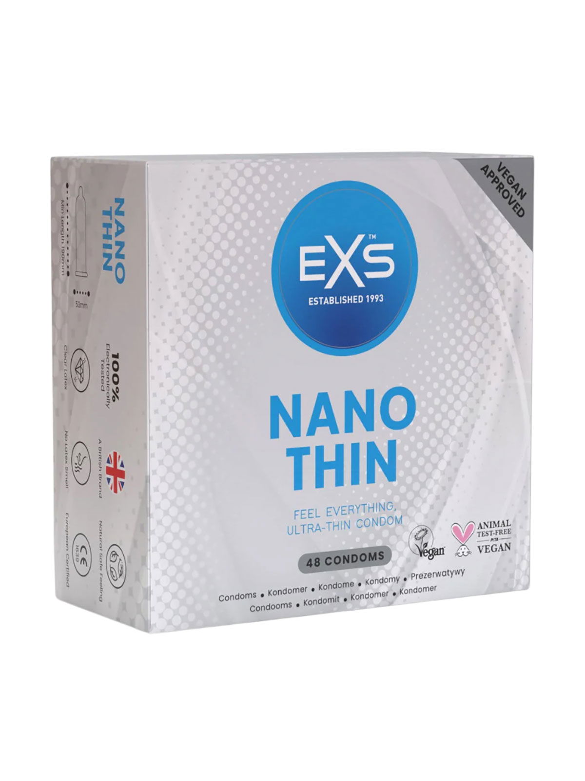 Brunos \ Kondome & Handschuhe \ EXS Condoms \ EXS Nano Thin Kondome | 48-Pack