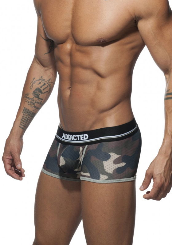 Brunos \ Boxer | Trunks \ Addicted \ Addicted 3er-Pack Camo Mesh Boxer Push-Up