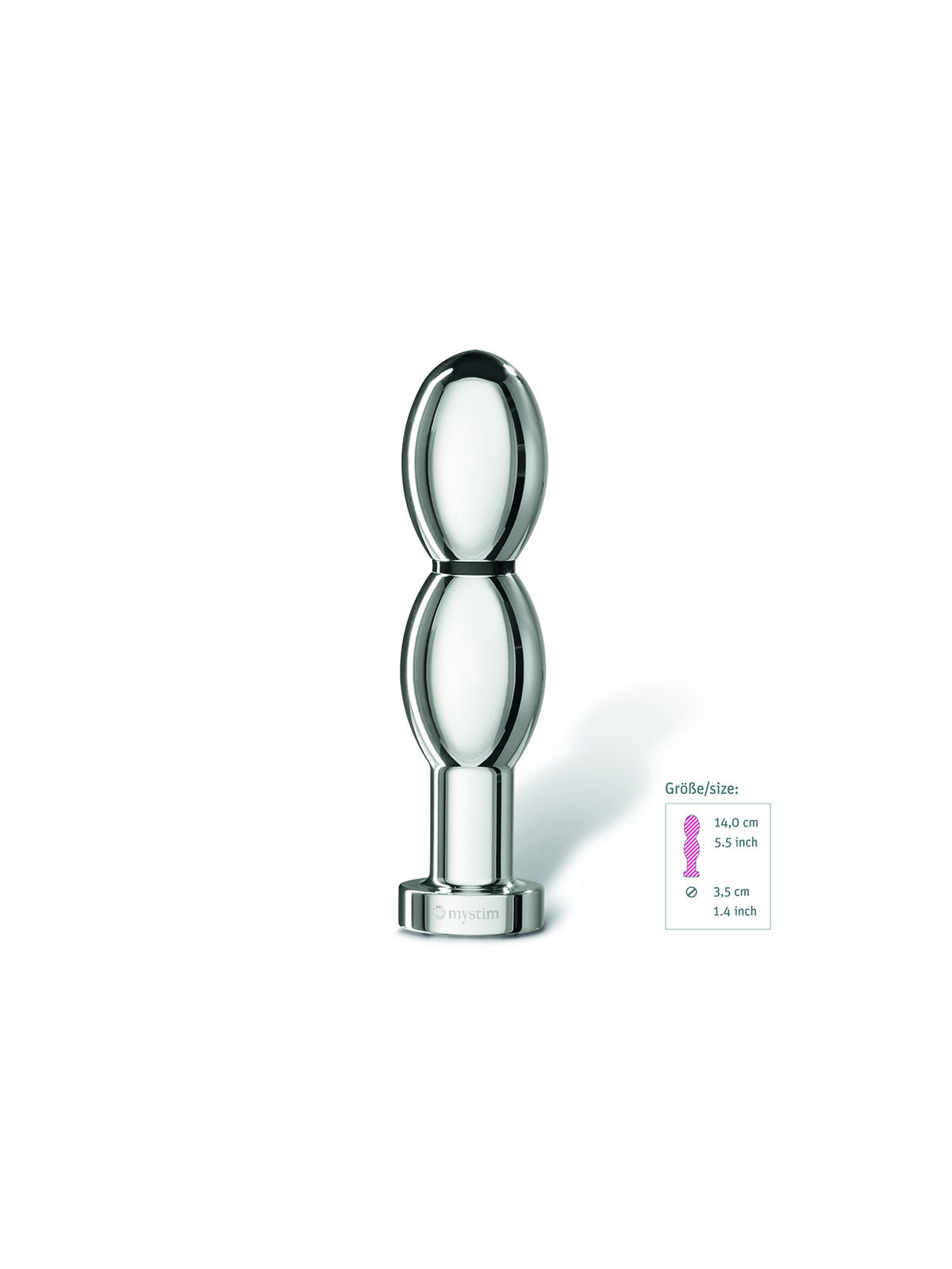 Brunos \  \ Mystim \ O(h!)-thello Ovaldildo 14 x 3,5 cm | Silver