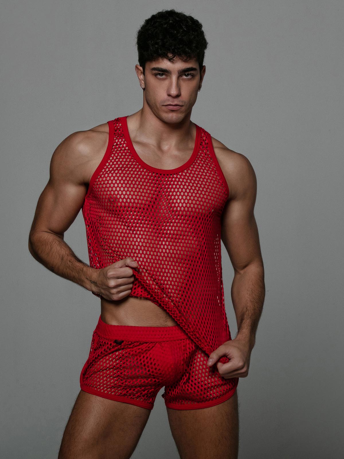 Brunos \  \ TOF Paris \ See Through Mesh Tank Top | Red