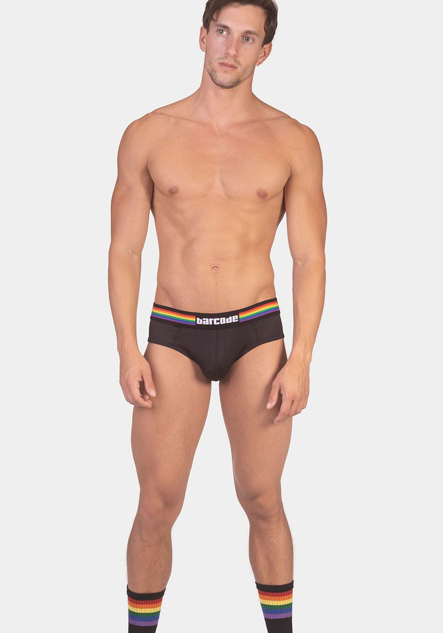 Brunos \ Pride Fashion \ Barcode Berlin \ Backless Brief Pride | Black