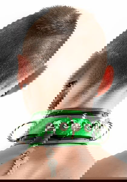 Brunos \  \ Mister B \ Rubber Collar Lockable Halsband | Green/Black