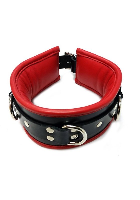 3-D Ring Halsband gepolstert | Black|Red