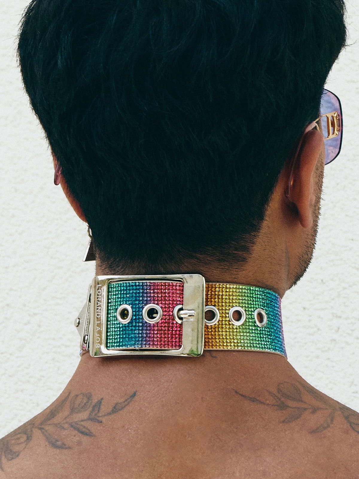Brunos \ NEU \ Lorand Lajos \ Choker mit Ring Crystal | Rainbow