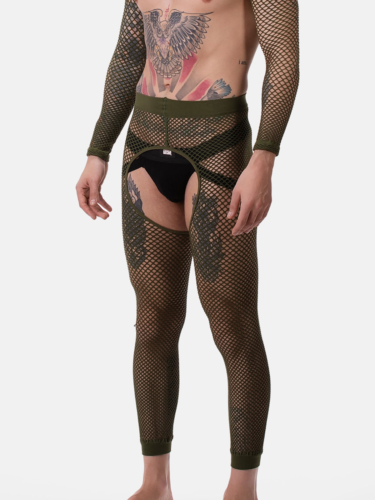 Brunos \ NEU \ Barcode Berlin \ Fishnet Leggins Cacci | Army