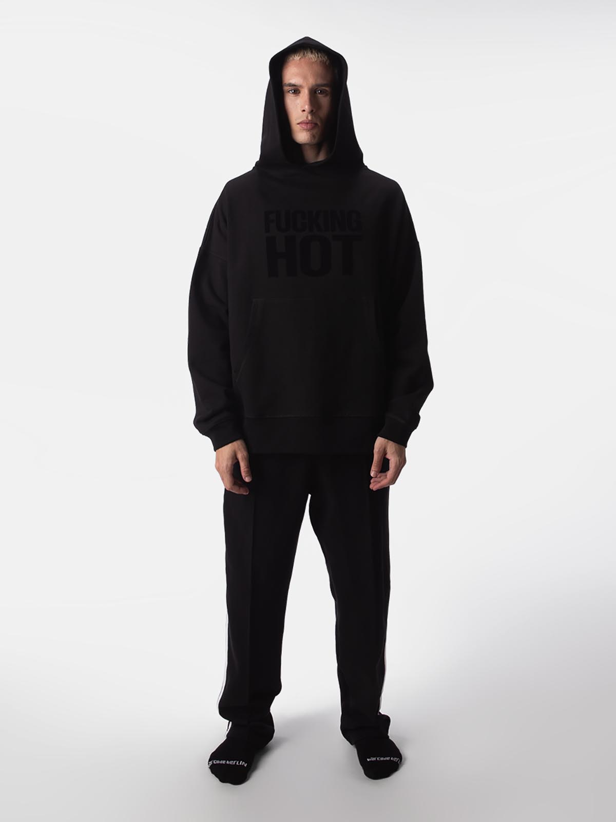 Brunos \  \ Barcode Berlin \ Hoodie Fleece Oversize Fucking Hot | Black