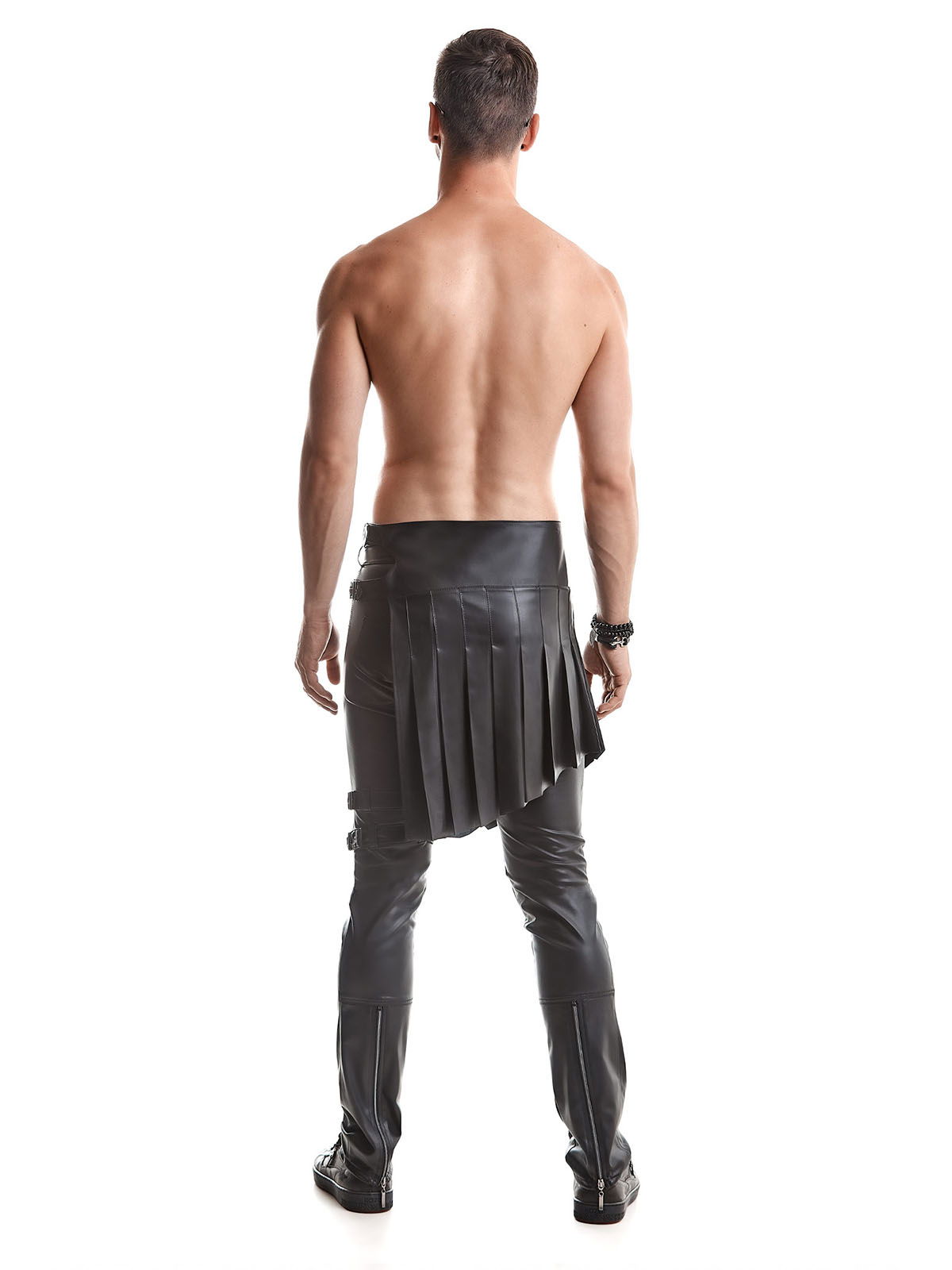 Brunos \  \ Regnes Fetish Planet \ Pleated Gladiator Skirt Claudio | Black