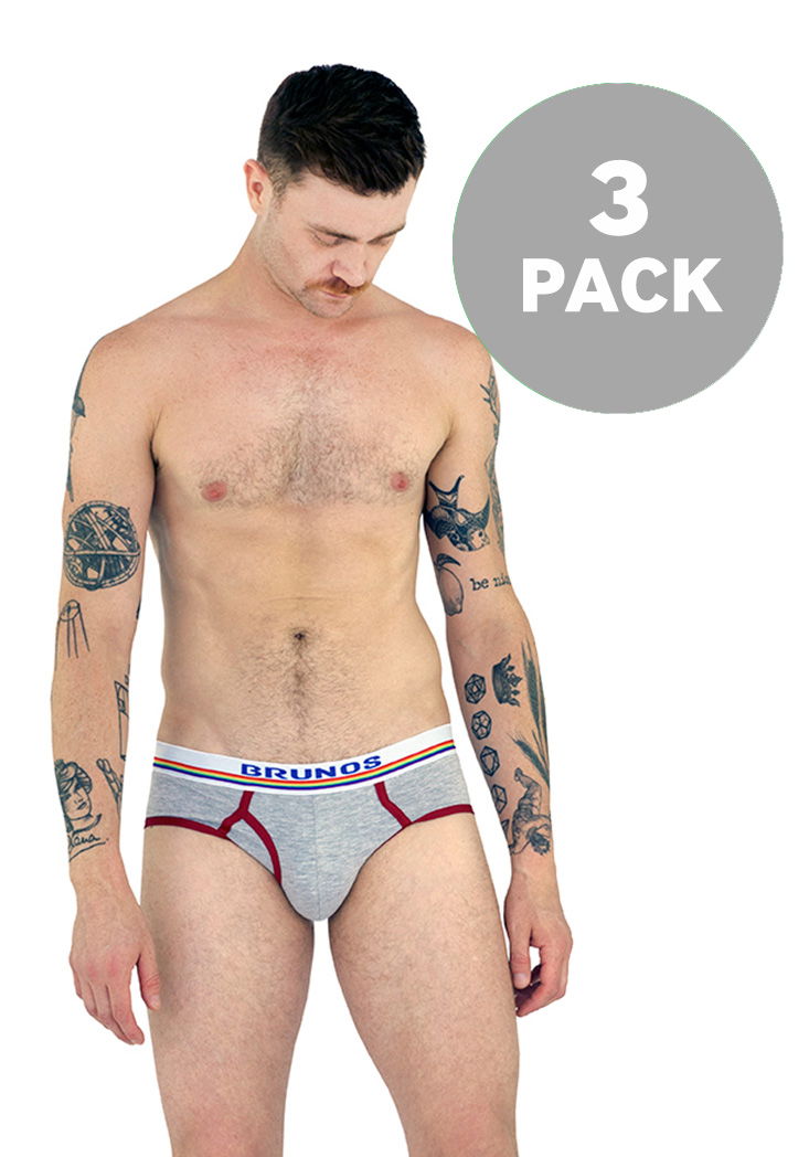 Brunos \  \ BRUNOS \ BRUNOS Brief Grey 3-Pack