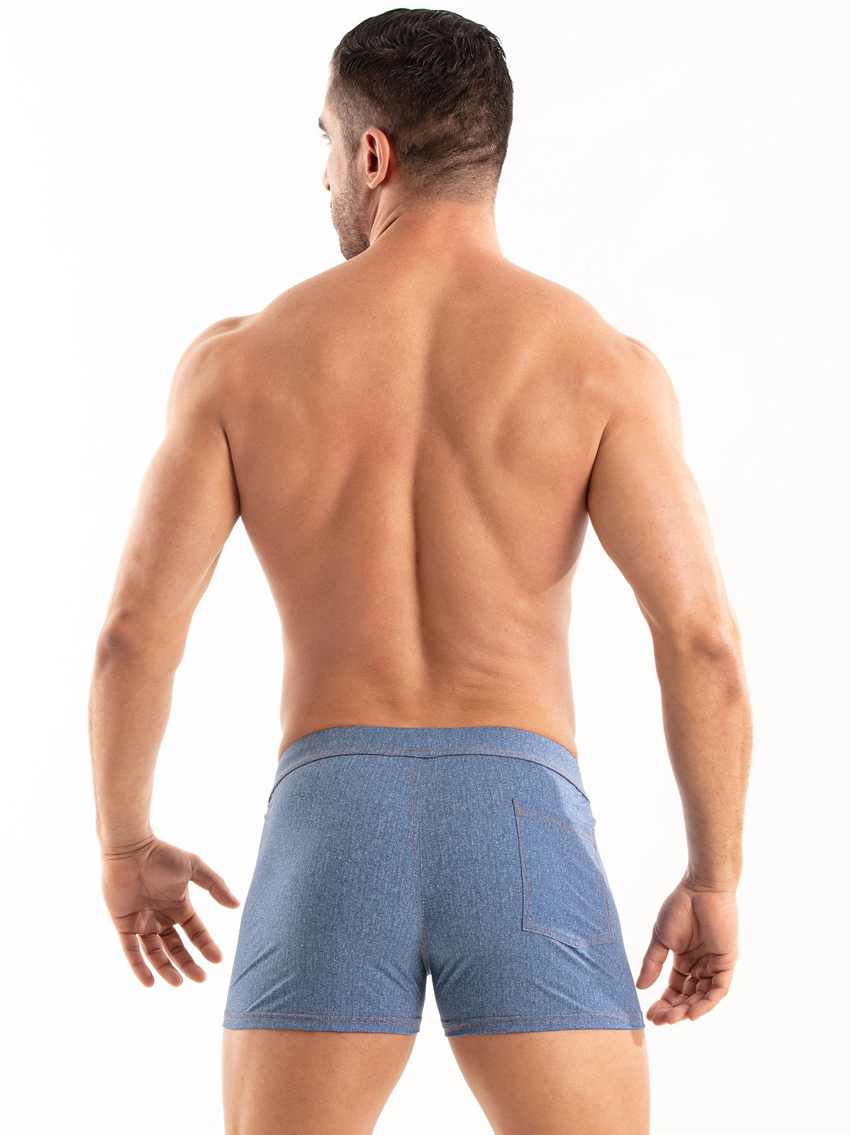 Brunos \ TOF Paris \ TOF Paris \ Denim Zipped Swim Short | Blue