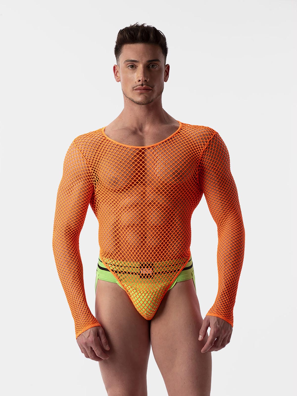 Brunos \  \ Barcode Berlin \ Fishnet Body Como | Neonorange