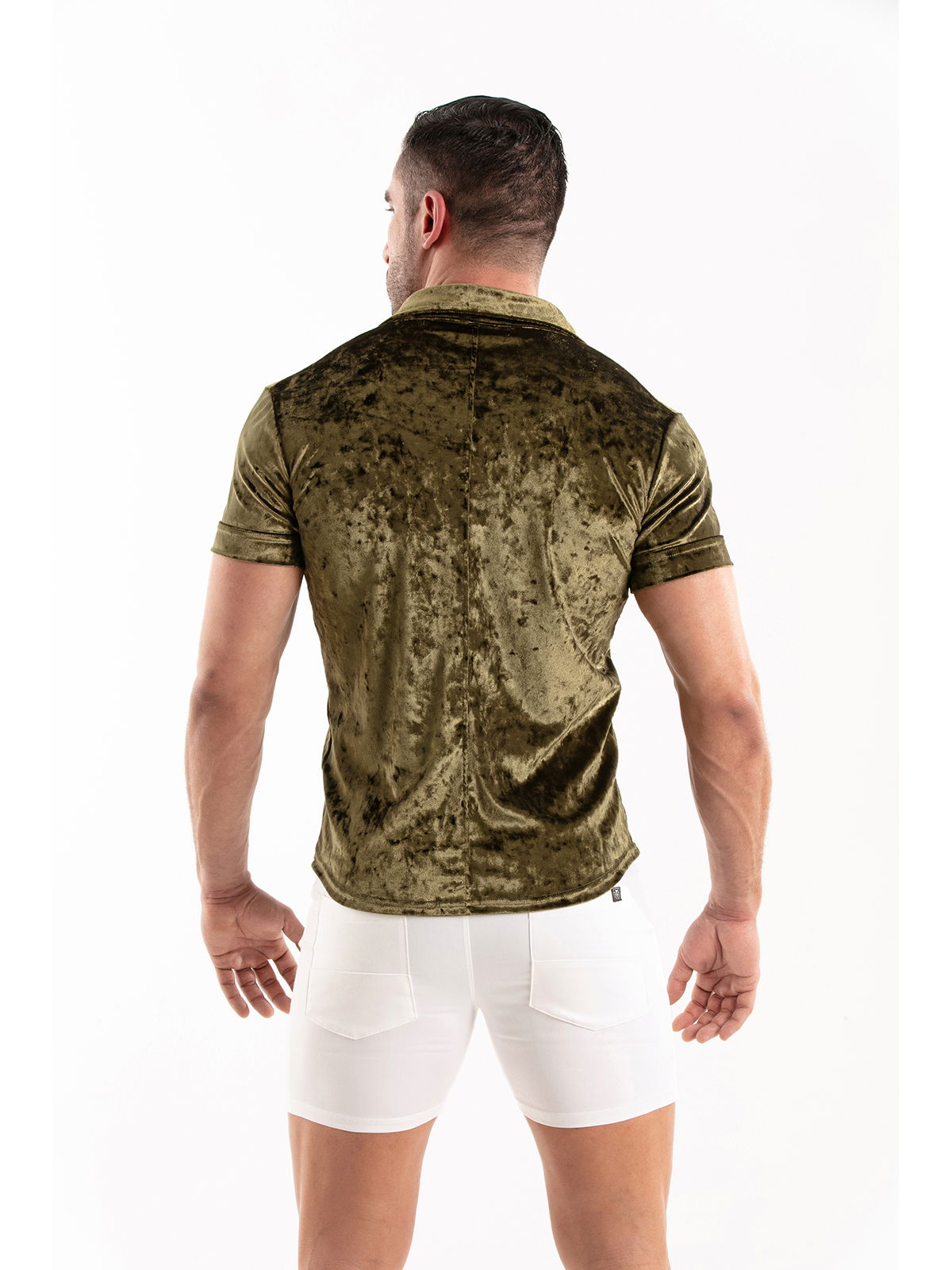 Brunos \  \ TOF Paris \ Crushed Velvet Shirt | Khaki