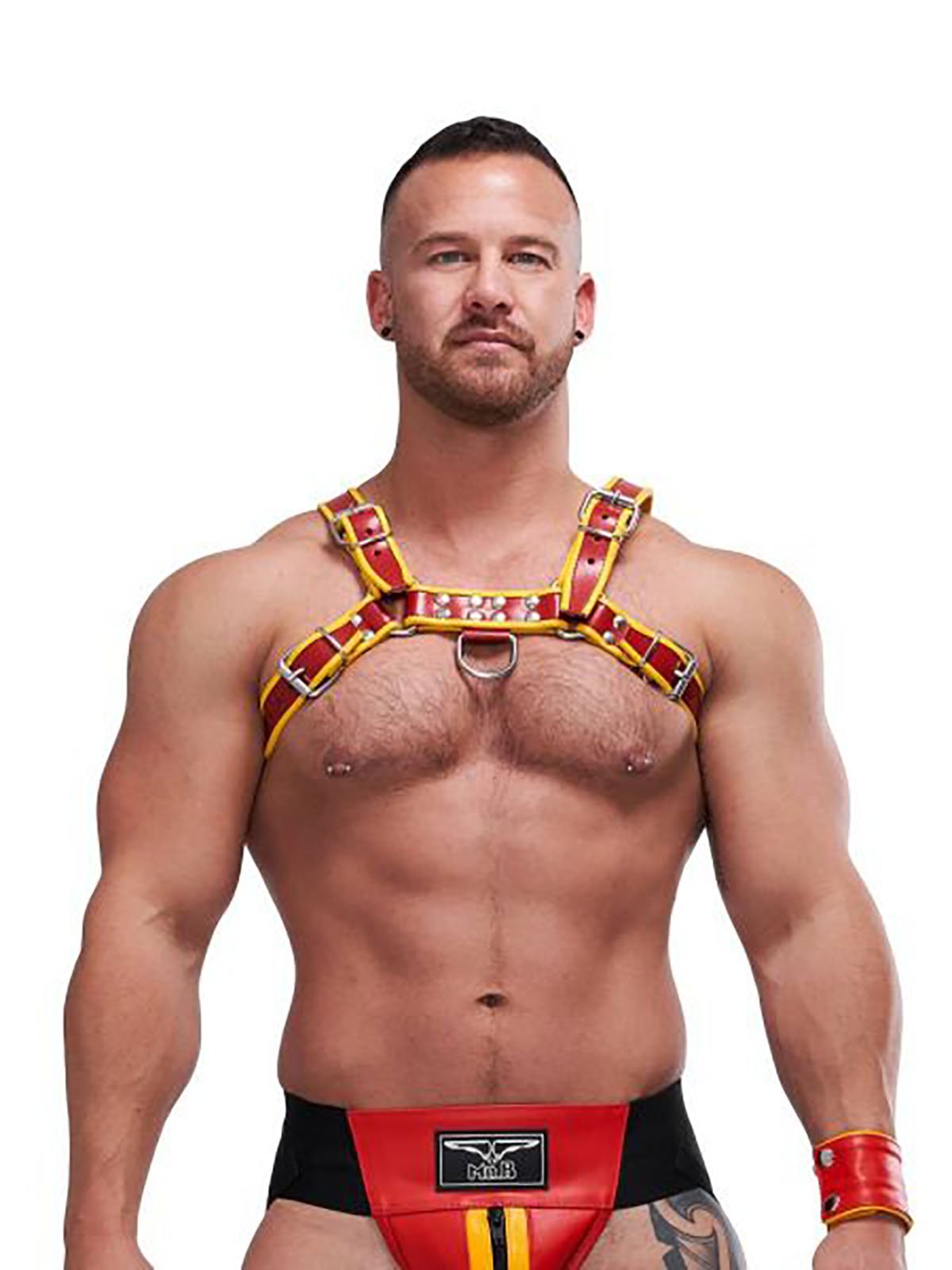 Leather Circuit Harness | Red/Yellow