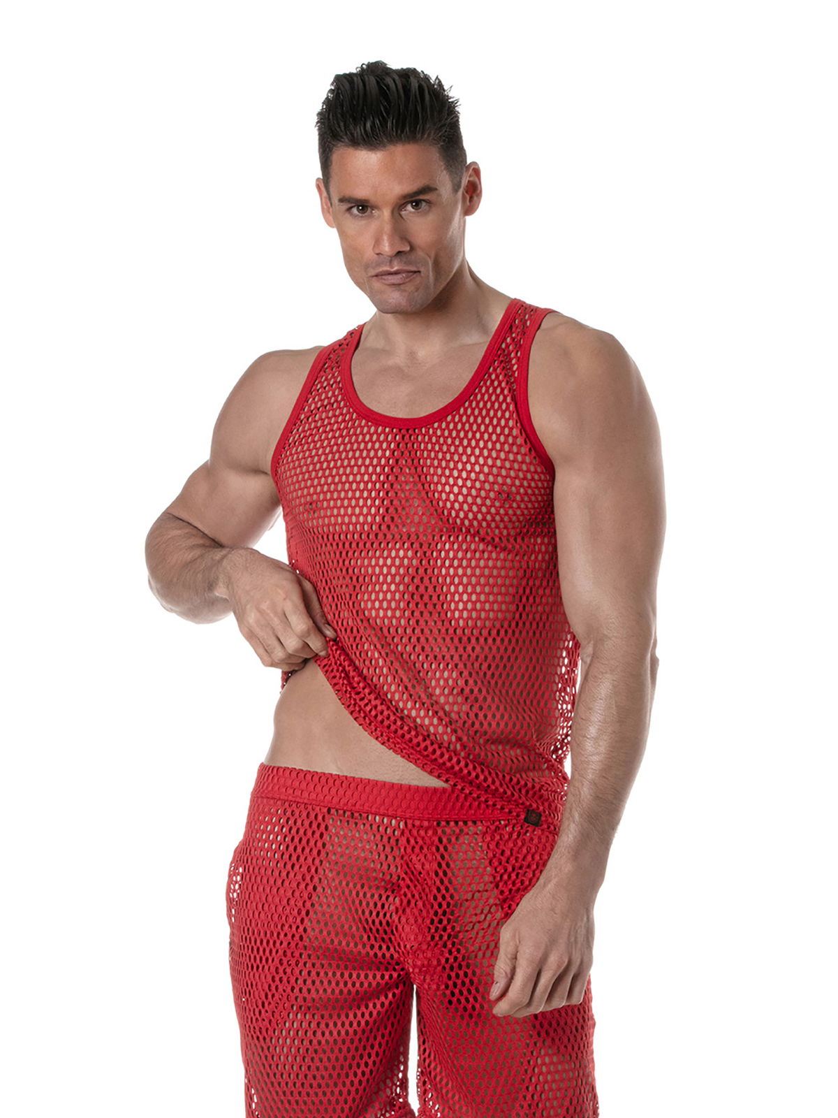 Brunos \  \ TOF Paris \ See Through Mesh Tank Top | Red