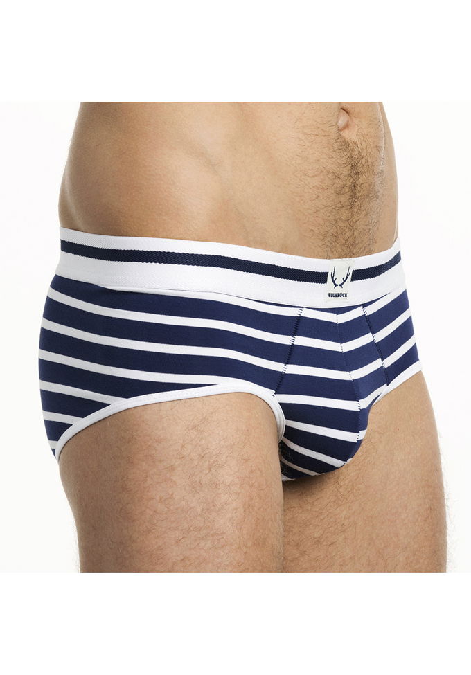Bluebuck Nautical Stripes Brief | Navy Bluebuck Nautical Stripes Brief | Navy