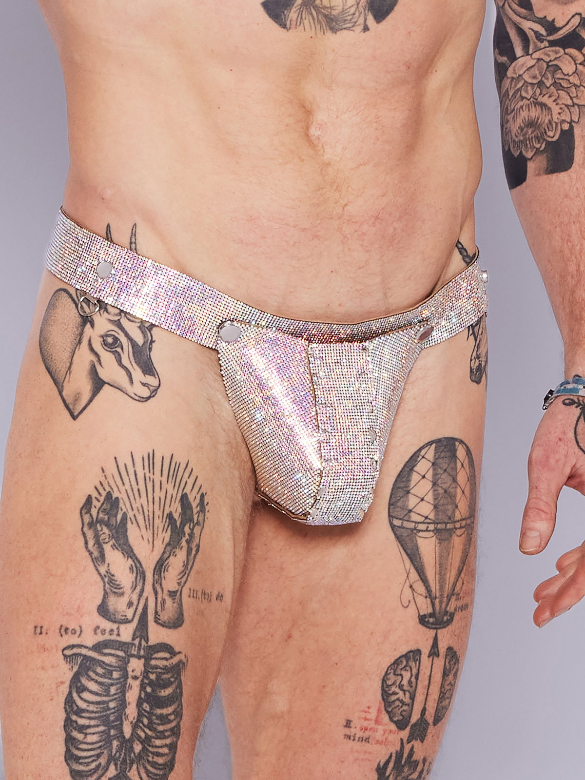 Brunos \  \ Lorand Lajos \ Pan Jockstrap Set Crystal | Multicolor