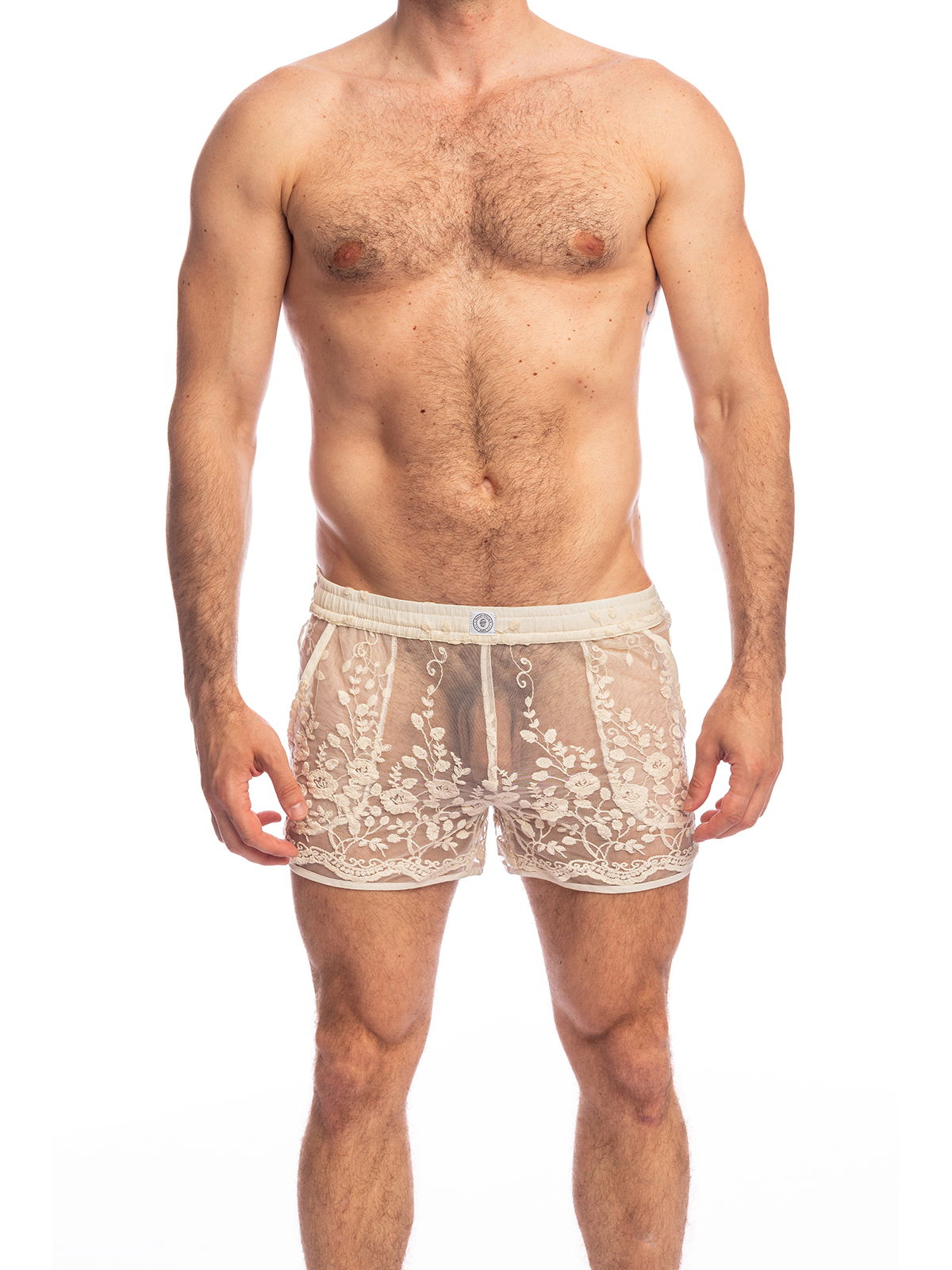 Brunos \ Shorts | Pants \ L'homme Invisible \ Short Sheer Embroidered La Ballet | White