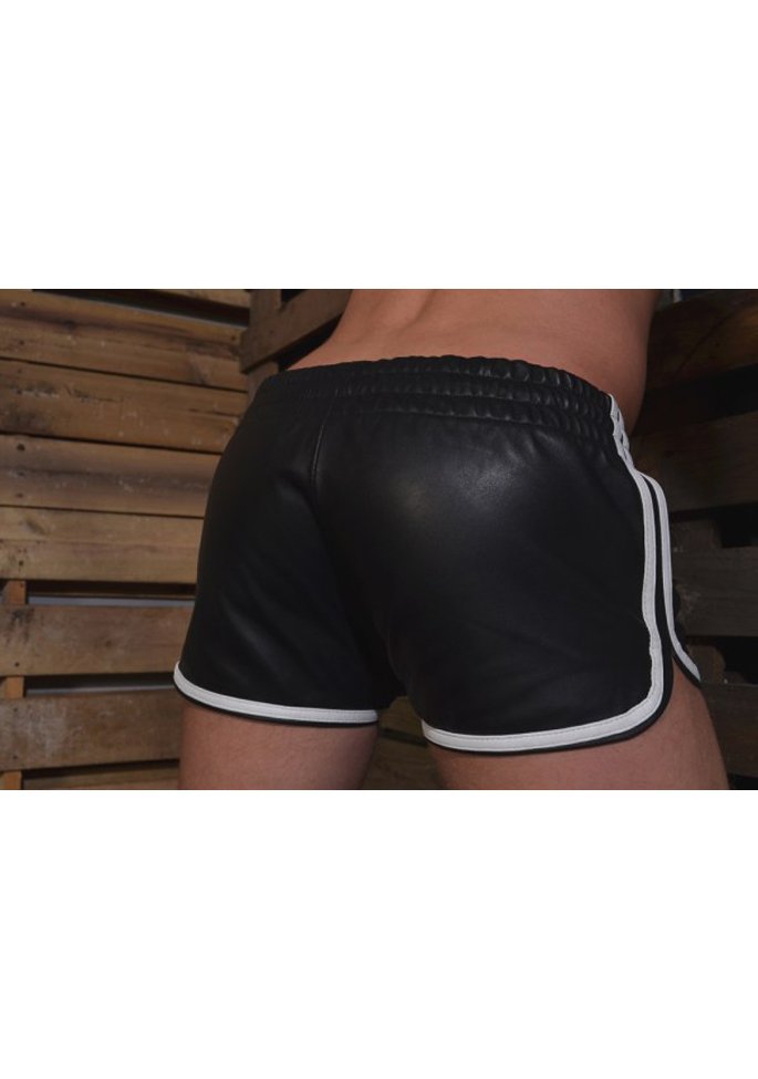 Leder Shorts | Black/White 