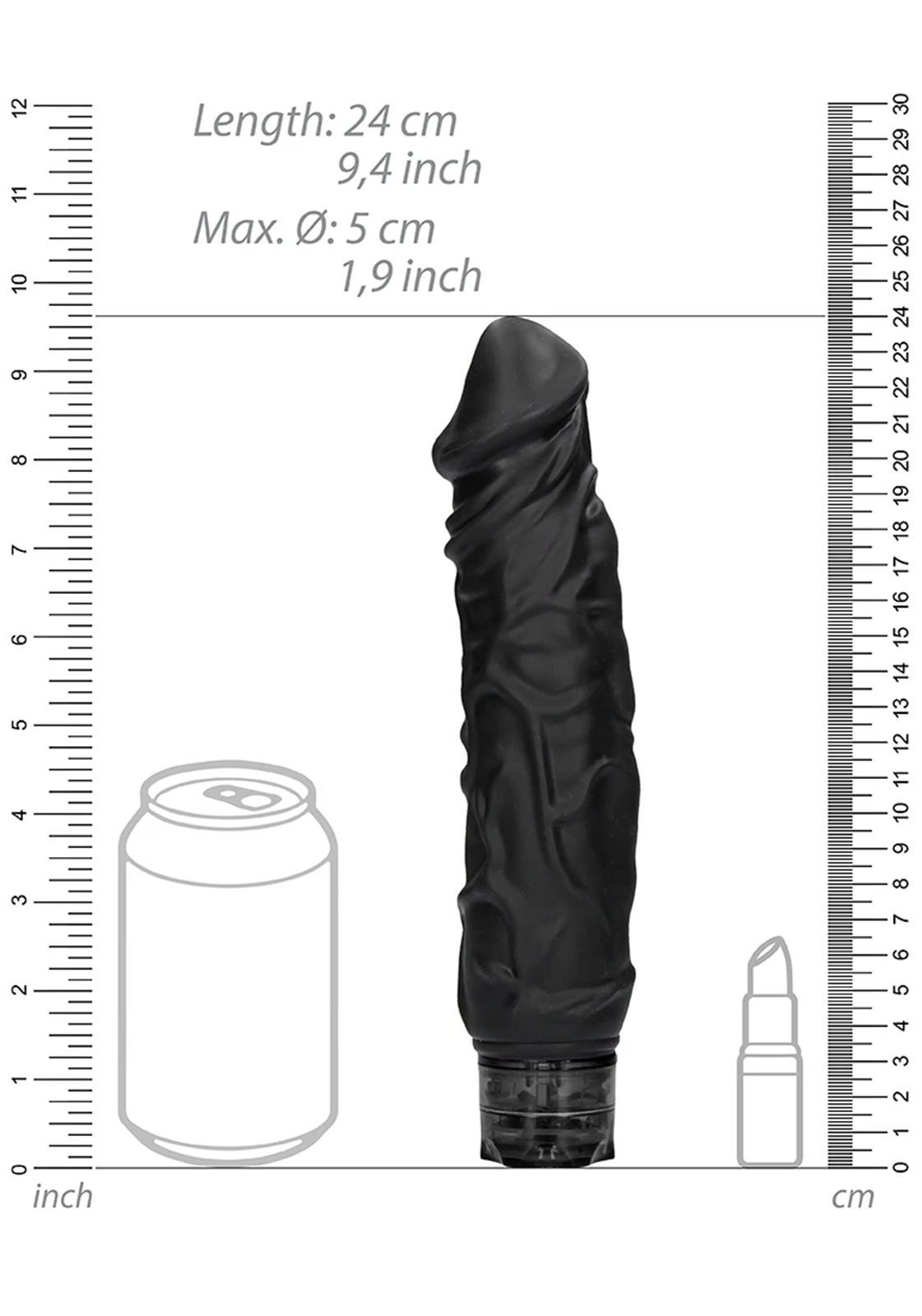 Brunos \  \ Shots Toys \ Realistic 10 Speed Vibrator | Black