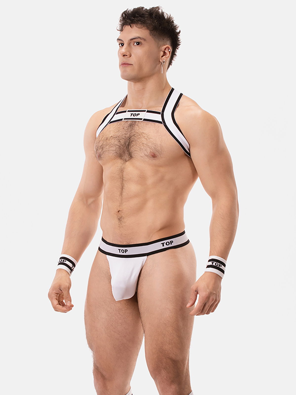 Brunos \ Jocks \ Barcode Berlin \ Suspender Slip TOP | White/Black