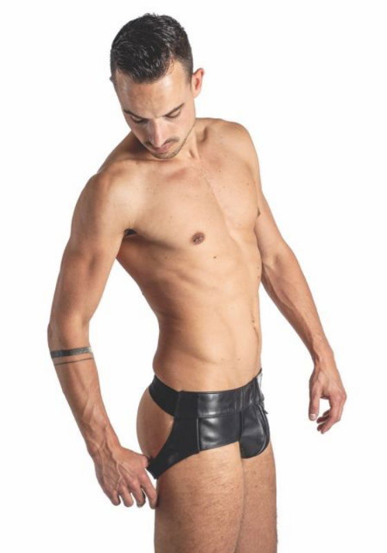 Powerjock Striped Echtleder | Black/Black