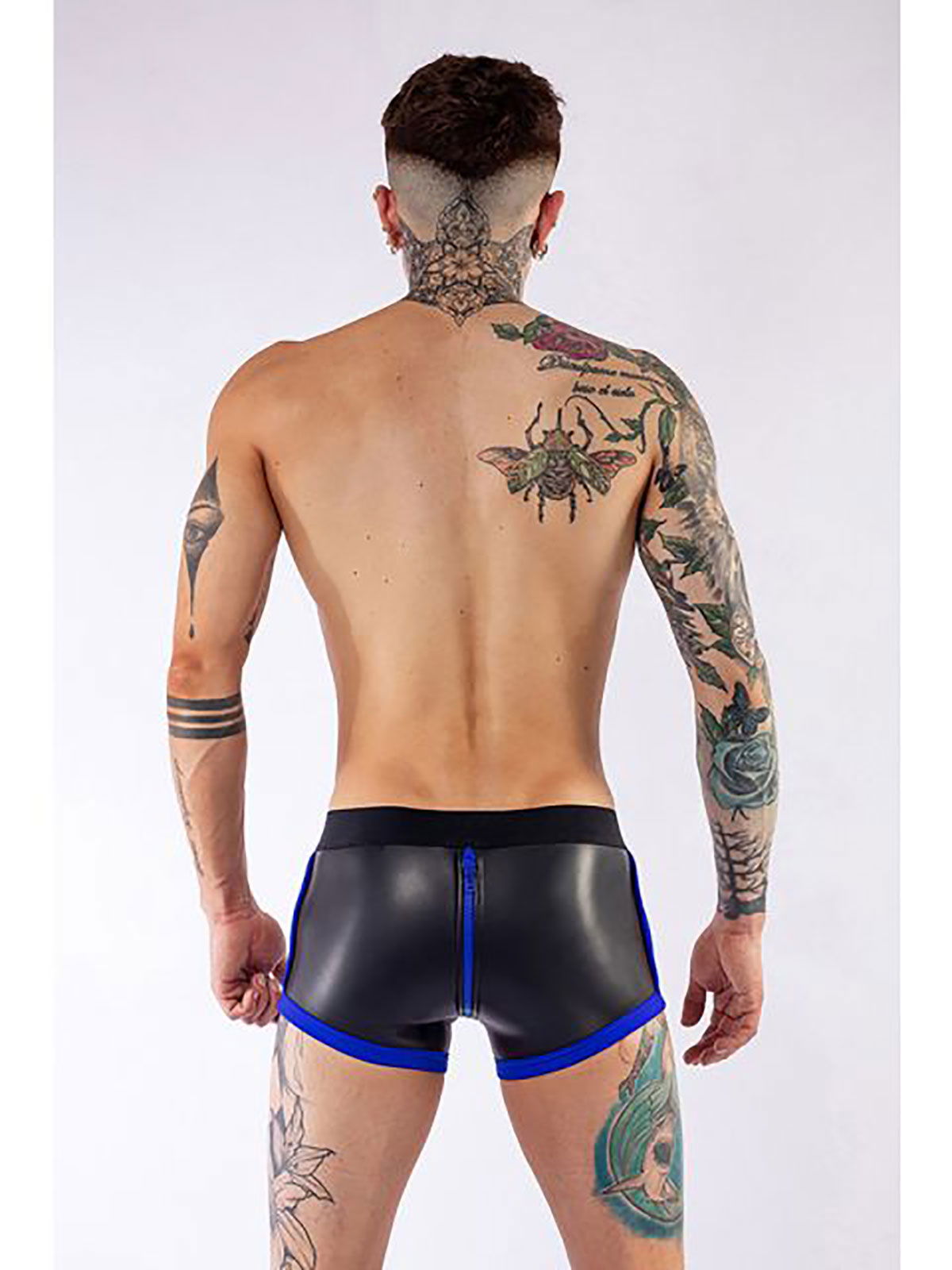 Brunos \  \ Mister B \ Neoprene Shorts 3 Way Full Zip | Black/Blue