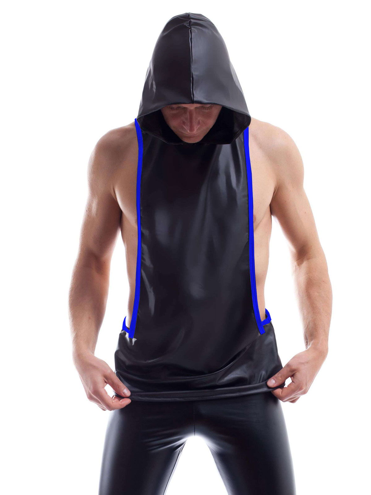 Brunos \  \ WOJOER \ Hoodie Tank Top | Black| Blue