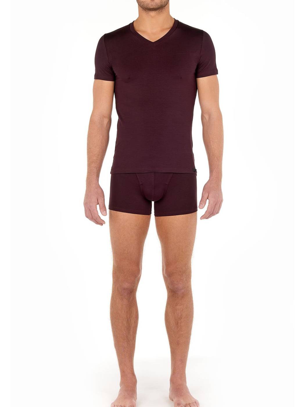 Brunos \ Fashion Sale \ HOM \ Tencel Soft T-Shirt V-Neck | Bordeaux