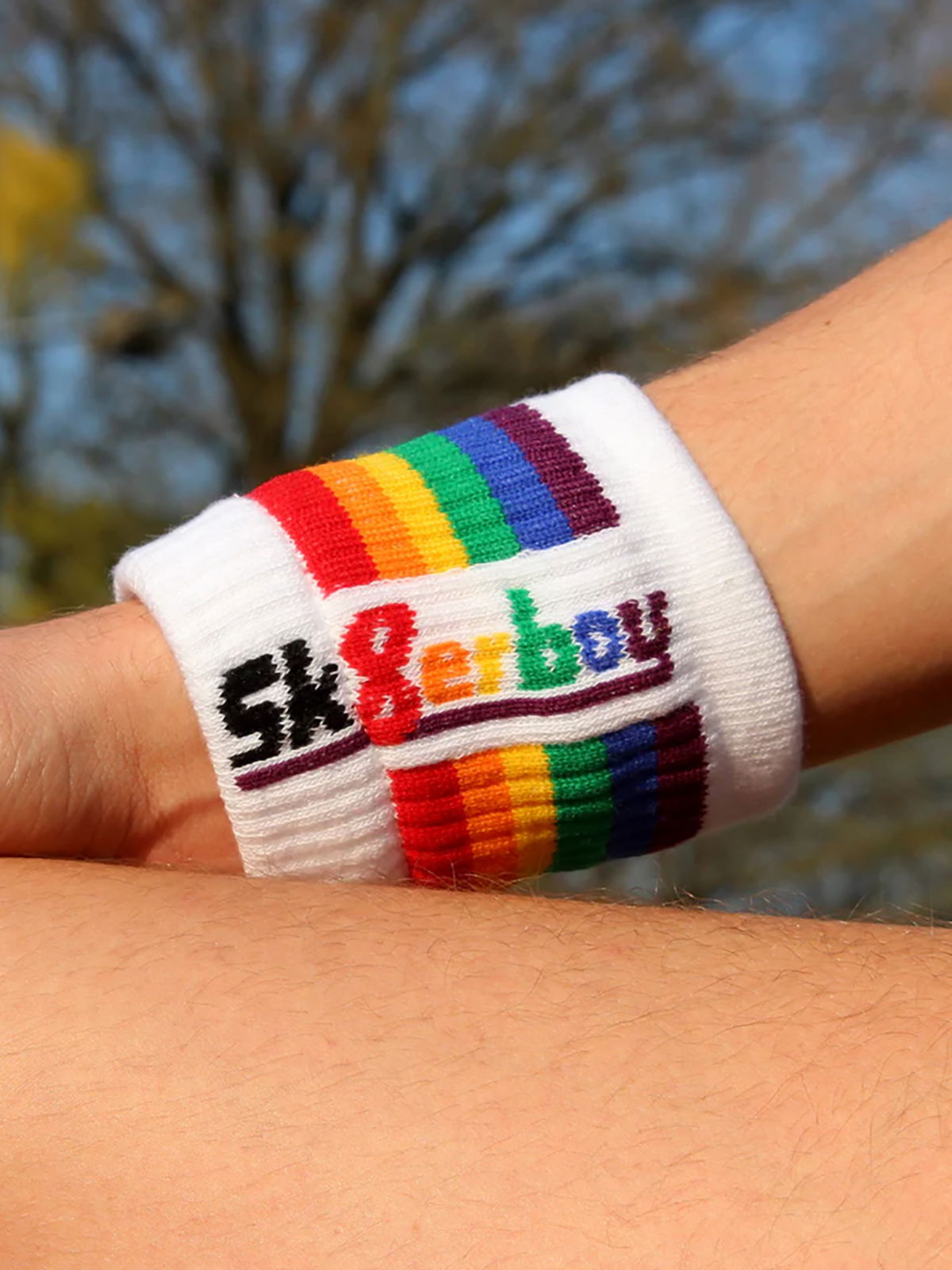 Brunos \ Pride Accessoires \ Sk8erboy \ Schweißband Pride | White