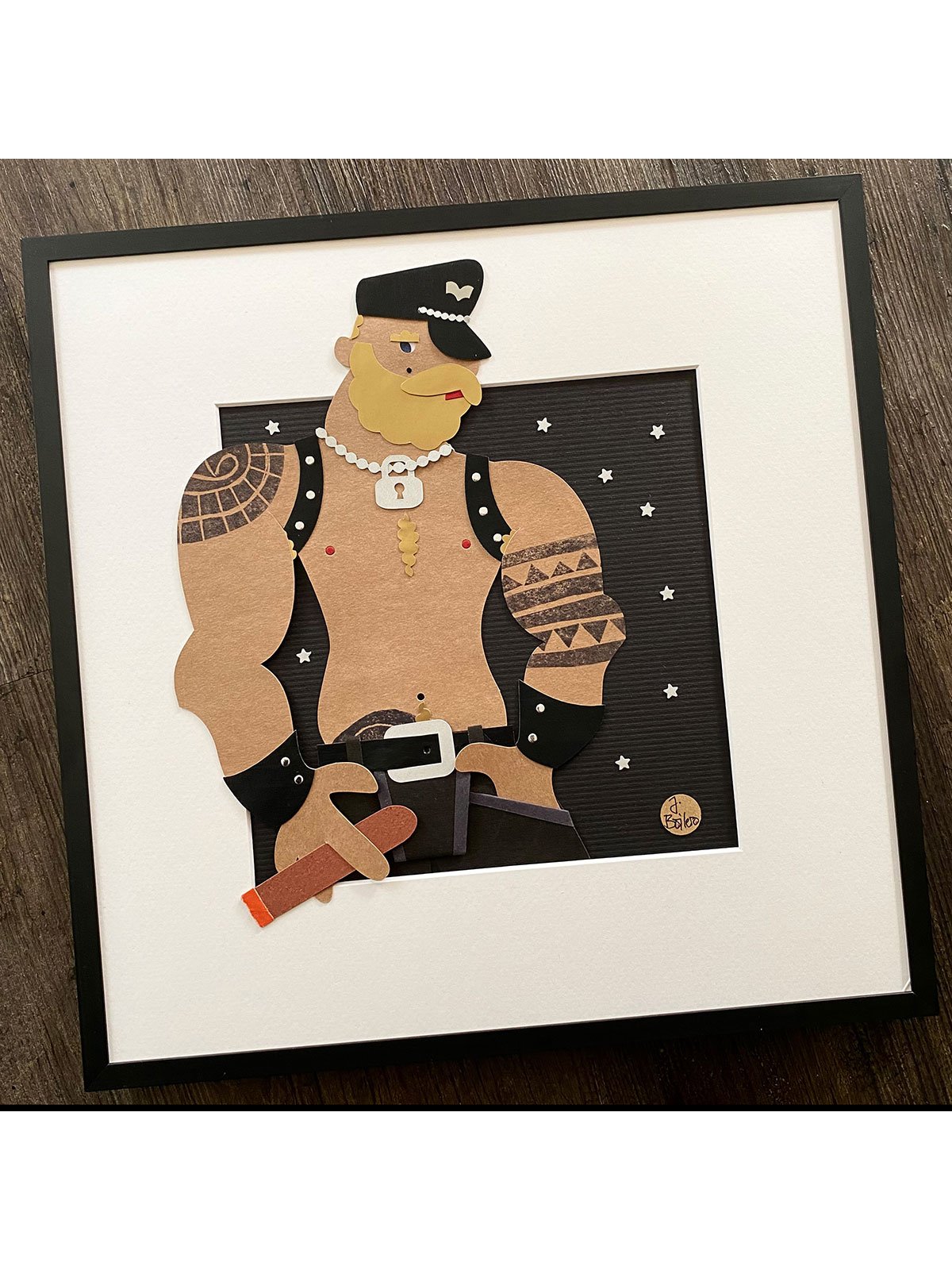 Collage "Berlin Cigar Man 2" 33 x 33 cm | Juan Boilero 