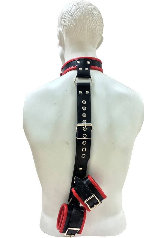 Brunos \ Rouge \ Rouge Toys \ Gepolsterte Nacken & Hand-Fesseln Echtleder | Black/Red