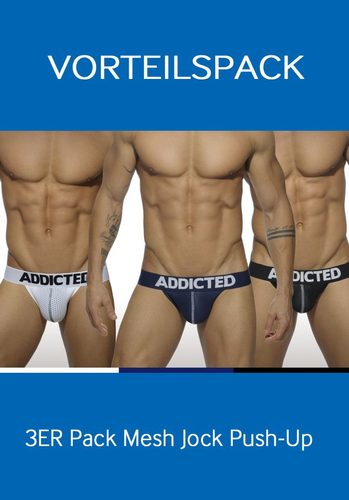 Brunos \ Jocks \ Addicted \ Addicted AD479 3 Pack Mesh Jock Push Up