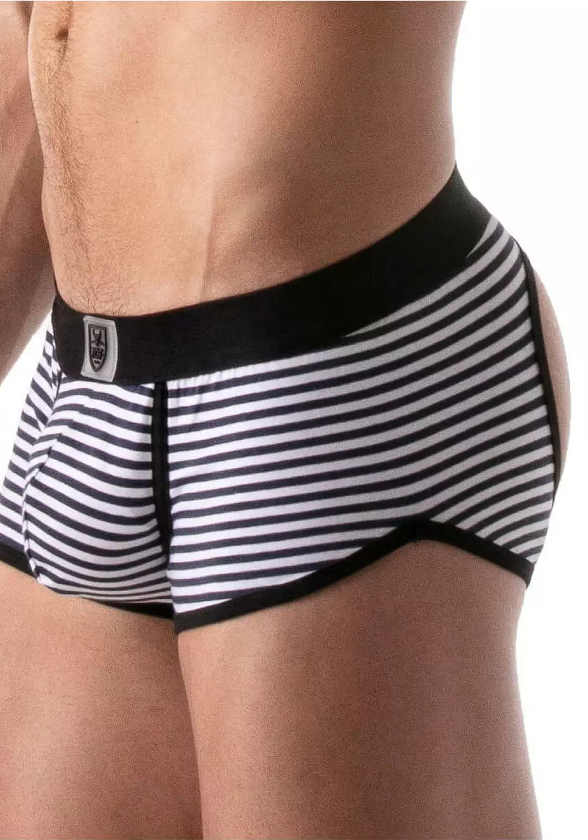 Brunos \ Boxer | Trunks \ TOF Paris \ Push-Up Bottomless Trunk Stripes | Black