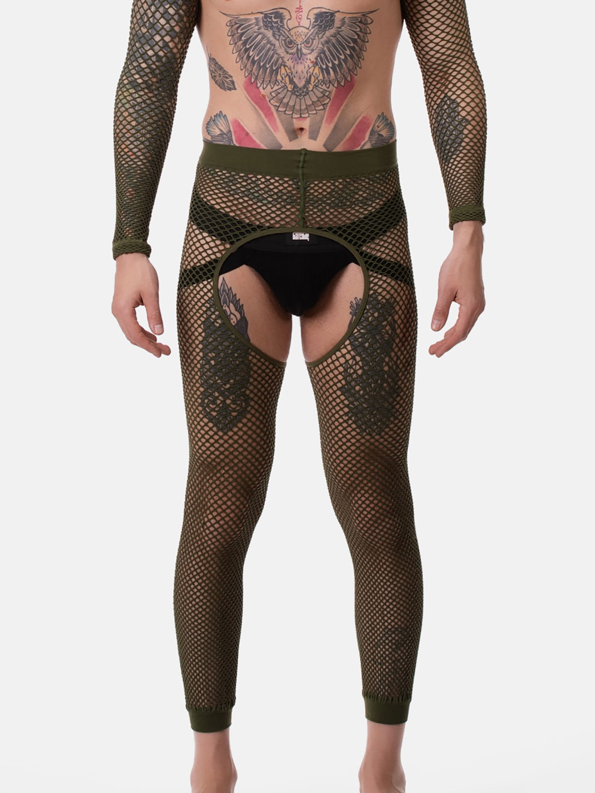 Brunos \ NEU \ Barcode Berlin \ Fishnet Leggins Cacci | Army