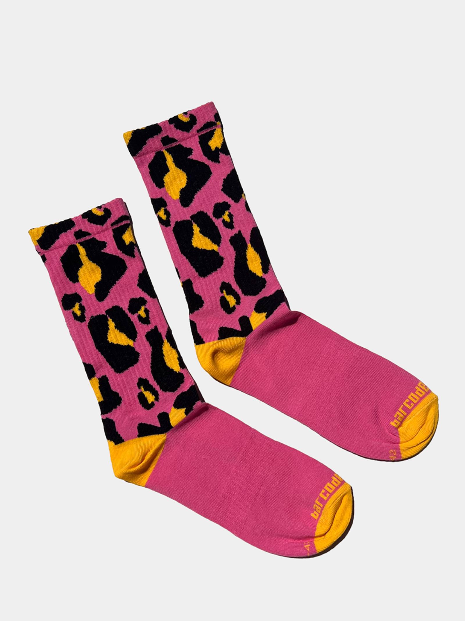 Brunos \ Fashion Sale \ Barcode Berlin \ Gym Socks Leopard | Pink/Yellow/Black