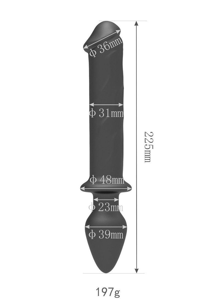 Brunos \ ZENN \ ZENN \ Silicone Double Dildo (22,5 x 3,6 cm) | Black