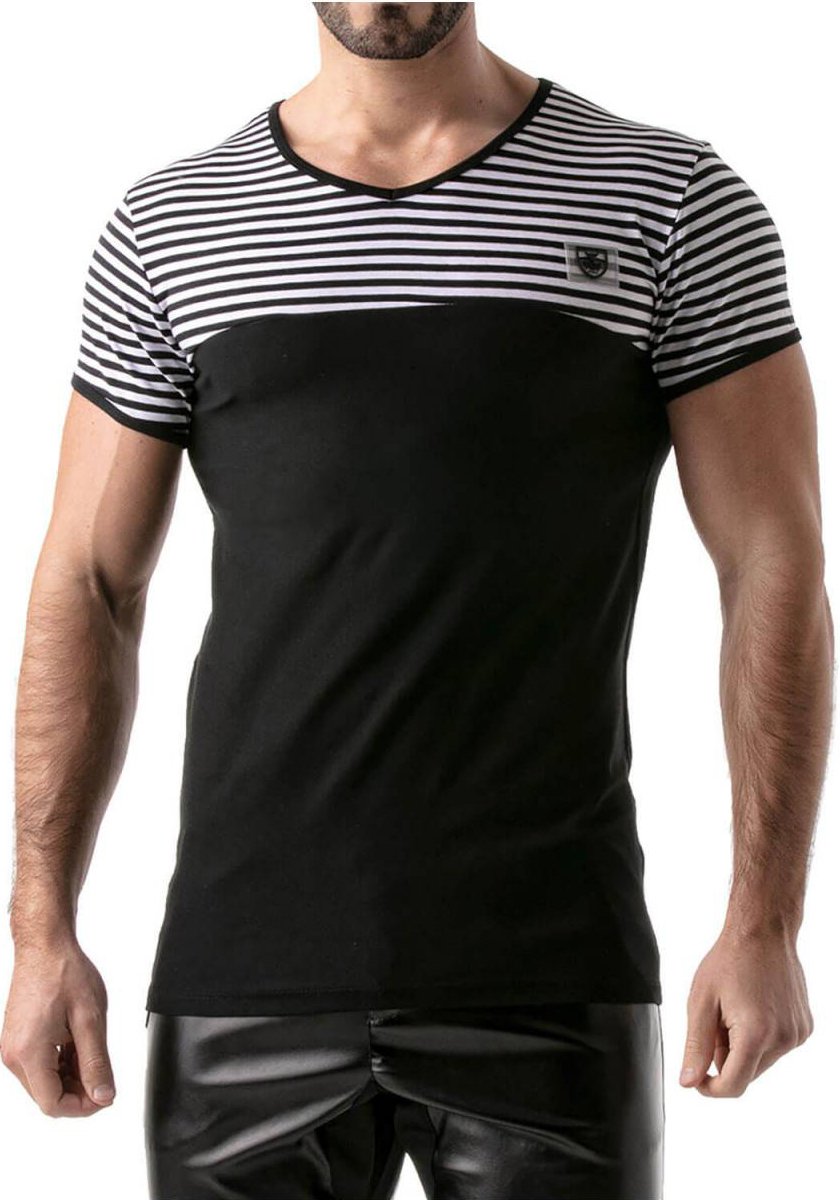 T-Shirt Navy Stripes | Black