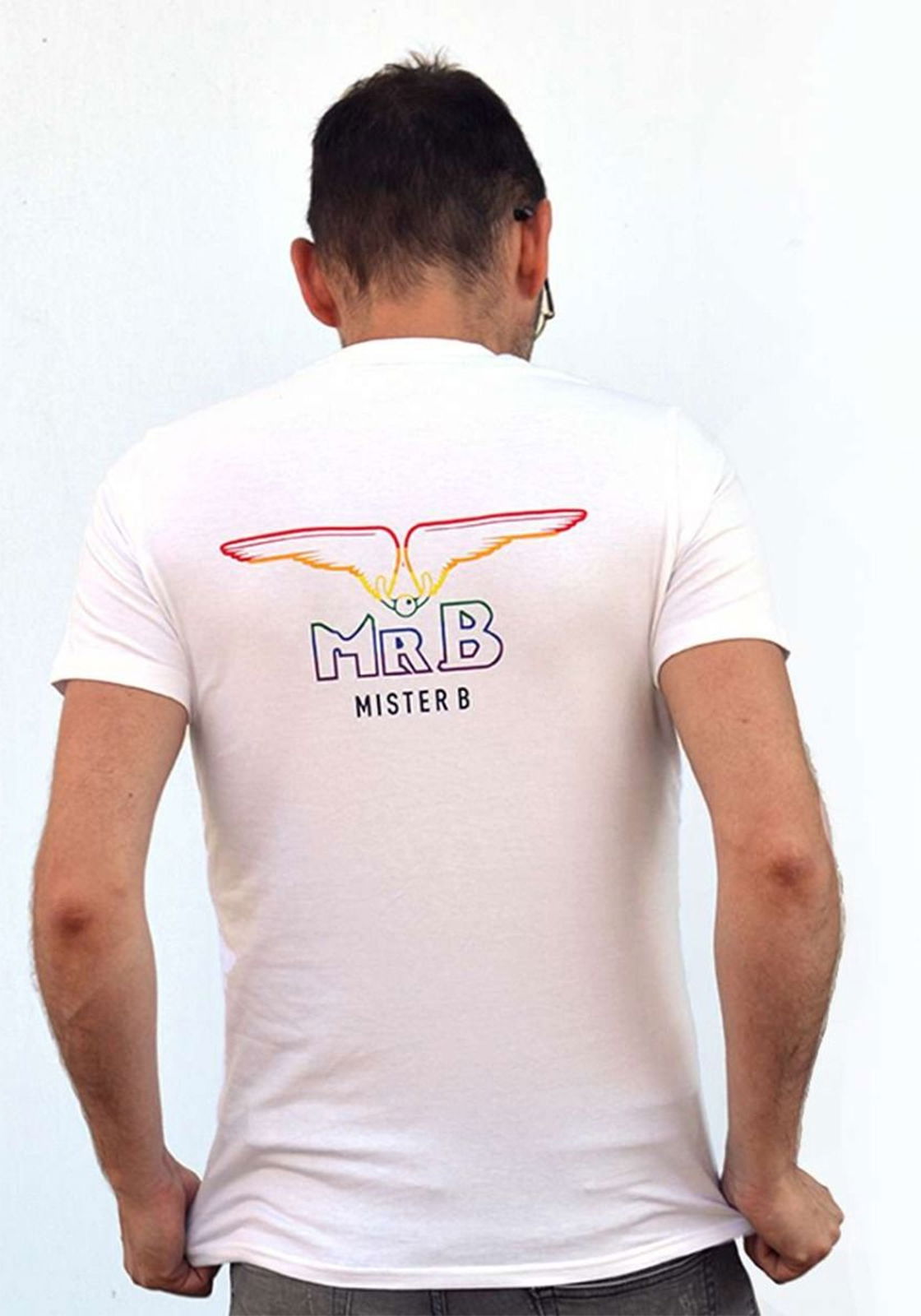 Brunos \ Pride Fashion \ Mister B \ Mister B T-Shirt Pride Rainbow | White