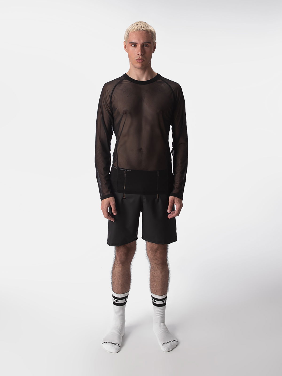 Brunos \ Fashion Sale \ Barcode Berlin \ Mesh Long Sleeve Zo | Black