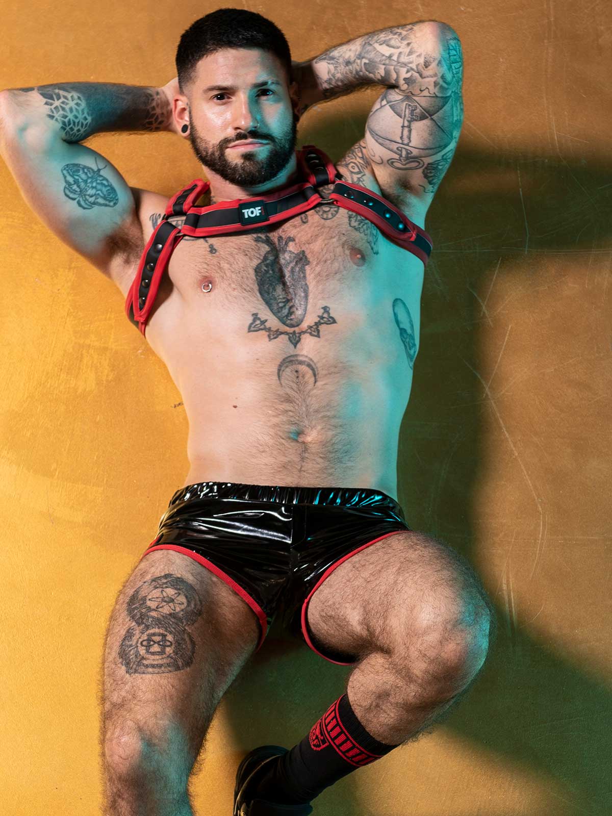 Brunos \ TOF Paris \ TOF Paris \  Vinyl Fetish Shorts | Black/Red