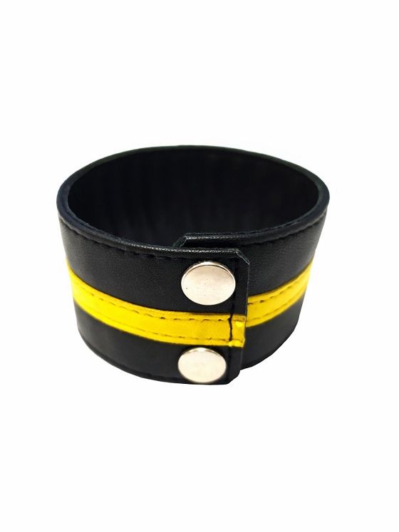Brunos \ Rouge Garments \ Rouge Garments \ Wrist Band Echtleder | Black/Yellow