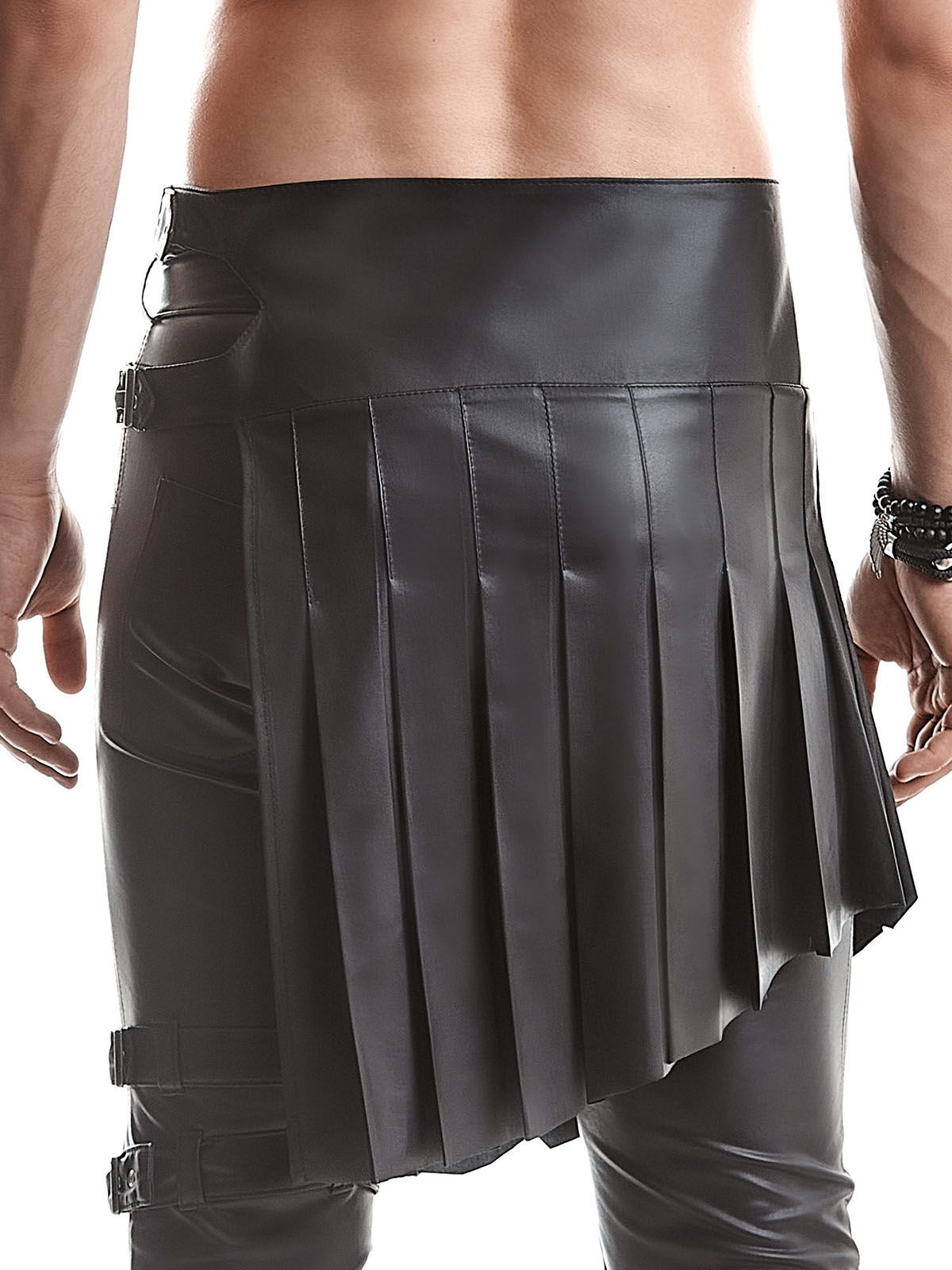 Brunos \  \ Regnes Fetish Planet \ Pleated Gladiator Skirt Claudio | Black